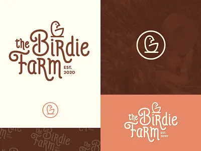 The Birdie Farm branding chicken eggs farm hipster icon logo design logo design concept logo designer mark market typography
