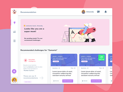 Test Creating platform for Parents apps artificial intelligence cards dashboad dashboard ui design system ipad app recommendations uidesign userinterface uxui