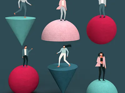 Socially distant, but together covid covid19 graphic illustration