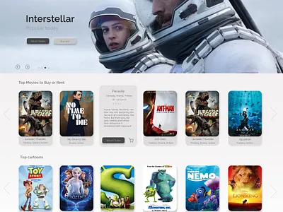 onlineTV prototype design minimal neumorphism ui web