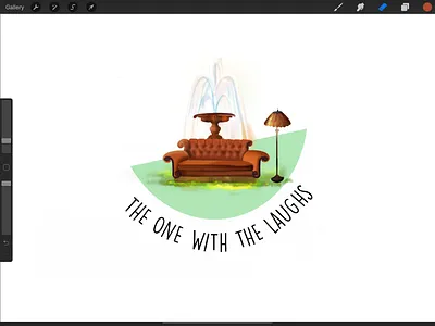 The with the friends central perk floor lamp friends illustration procreate waterfountain
