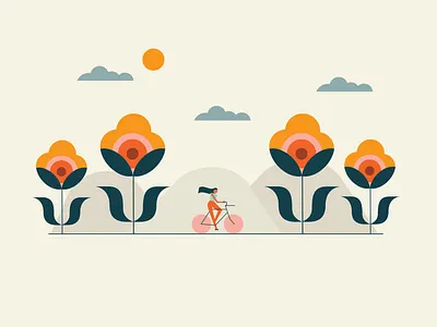 Happy Earth Day! Bloom cycling earthday graphic illustration