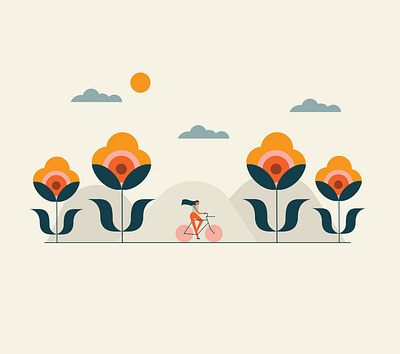 Happy Earth Day! Bloom cycling earthday graphic illustration