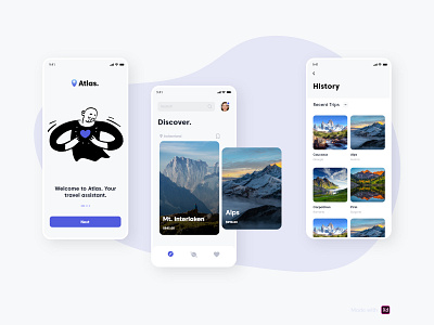 Atlas Travel app application design brand identity branding branding design communication design design app graphic logo minimal ui ui ux ui design uidesign uiux user experience user interface user interface design userinterface