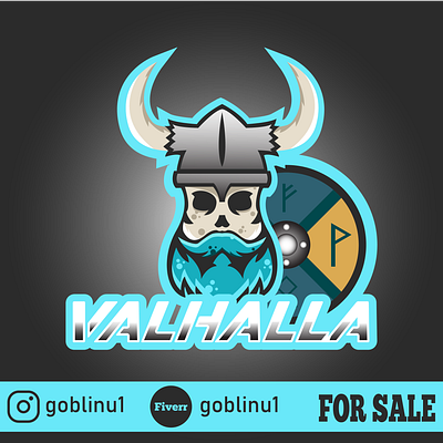 Valhalla Mascot Logo artwork branding design digitalart esportlogo esports gaming gaminglogo iceland illustration logo logodesign mascot mascotlogo north shield skull logo valhalla viking viking logo