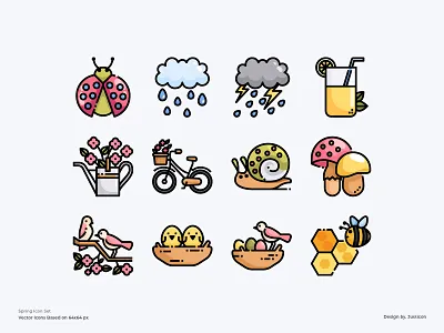 Spring Icon Set color line design icon illustration logo season spring spring festival springfield springtime symbol vector website