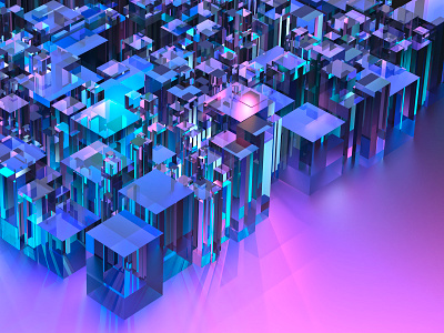 Glass metropolis 3d art 80h cinema4d