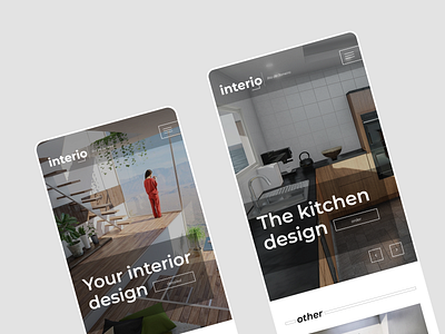 Interio - interior design studio. Лендинг для студии интерьера app design interior interior design minimal minimalism minimalist mobile mobile app mobile design mobile ui modern ui ui ux ux vector web wedsite