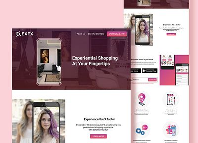 Website design for EXFX landing design landing page landingpage salon salon app web design website website concept website design