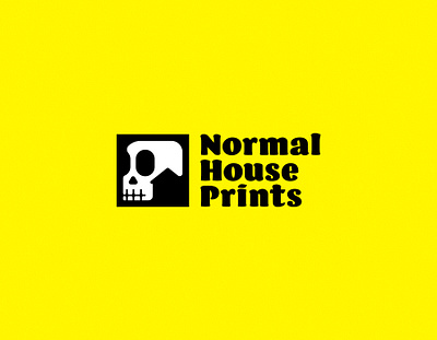 Normal House Prints Logo black and white bold design etsy home house icon logo logo design print shop skull skulls vector