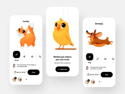 Pet Care App animal app application cat clean concept design dog illustration illustrations mobile mobile app pet pet app pet care shakuro ui ui design ux vector