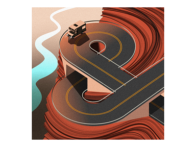 & ampersand campervan grand canyon illustration illustrator procreate road trip rv vacation