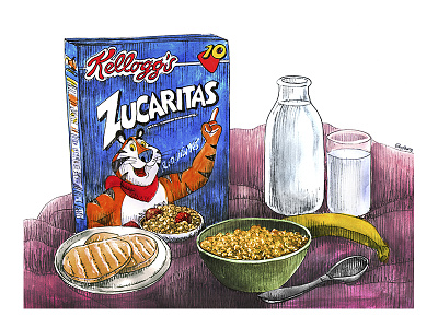 Still life 3 characterdesign comicart draw emiliano raspante illustration illustration art ink wash kellogs pen art sketch still life stilllife zucaritas