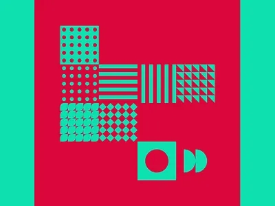 Over and Over aqua circle clean contrast flat geometric green minimal pattern pink red square stripe