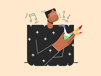 Singing with bird activity art direction bird character character design character illustration dailyillustration design for good design inspiration freelance illustrator illustraion modern art modern design pattern photoshop brush quarantine shapes singing tshirt design vector