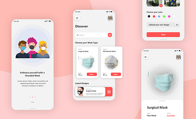 Create your own mask - Mobile application design adobe xd appdesign branding covid19 design illustration mobile photoshop ui uiux ux