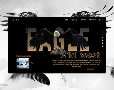 Wild Beast " EAGLE " animation beast mode birds branding hunting nature photography typography ui ux web web design website wild animal wildlife