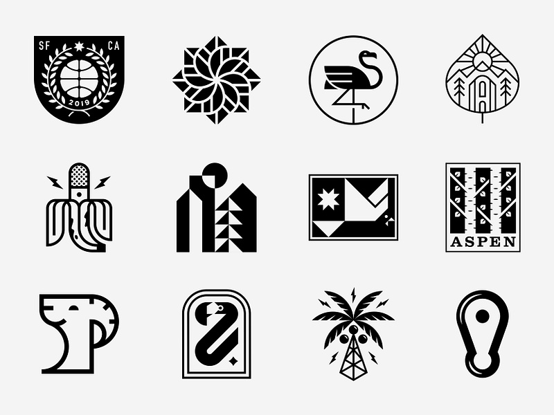 LogoLounge 12 badge banana basketball bird city flamingo icon logo logos patch trees