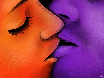 E C S T A S Y art character couple creative design drawing ecstasy illustration kiss lip liplock love lovely minimal procreate sketch ux