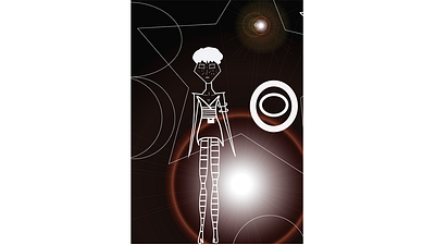 Gvantsa town II alien animation art blackandwhite cosmos dribbble girl illustration illustrator light photoshop stars