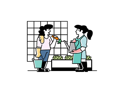 Noocity Urban Ecology — Spot Illustration affinity designer brand illustration character design gardening illustration line plants spot illustration teamwork urban farming