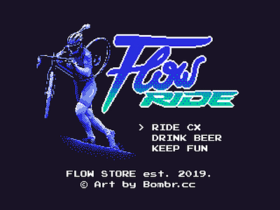 FlowRide Start Screen 8bit bicycle cycling cyclocross illustration pixel pixel art