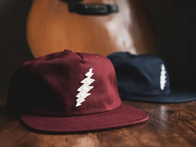 13 Point Bolt Strapback Hat branding dead and company ebbets field flannel felt patch grateful dead hat hats illustration jerry garcia logodesign shakedown street steal your face stealie strap back vintage vintage logo
