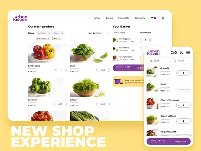 Shop Page | Urban Kisaan design ecommerce ui ux web website