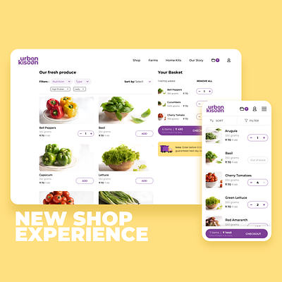 Shop Page | Urban Kisaan design ecommerce ui ux web website