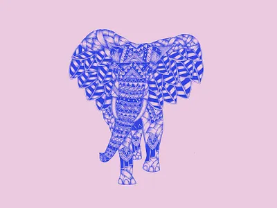Elephant art design drawing hand drawn handmade illustration ink