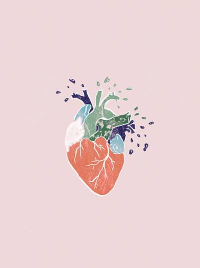 a heart apart drawing heart illustration procreate