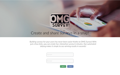 OMG Survey Prototype - Home screen adobe xd uidesign