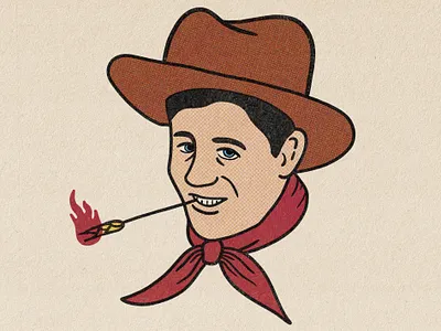 Smokin Wheat album art character cowboy grunge illustraion illustration old west texas vintage vintage illustration vintage logo western western design wyoming