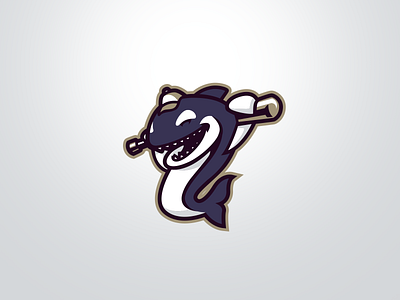 [ SELL ] Orca Baseball Mascot angler badge baseball bat emblem esports game games gaming graphics logo mascot orca shark sport sports team whale