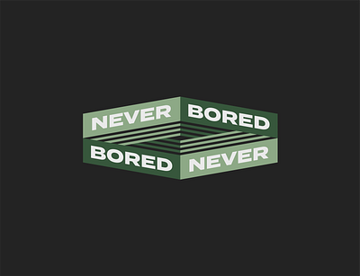 Never Bored bored geometric design geometric illustration nebraskadesigner never bored patch patch design sticker sticker design typedesign