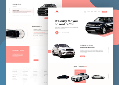 Car Booking Website Landing Page Design design landing page landing page ui ui user experience user interface user interface design web web design webdesign website website concept website design websites