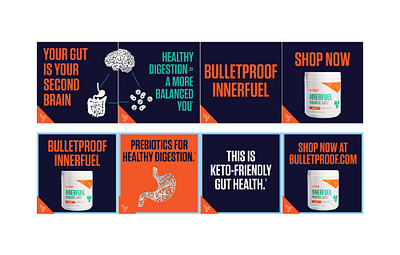 Bulletproof Innerfuel Product Ads ads ads design art direction design digital digital art graphic design illustration product product launch social ad social ads social media design