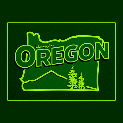 Oregon Postcard adobe adobe illustrator design graphicdesign illustrator nature oregon photoshop postcard poster design texture vector