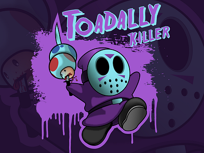 Toadally Killer 80s character art character concept deseyenerd design friday the 13th funny horror illustration illustrator jason voorhees retrowave super mario bros vector