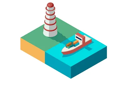 Isometric Lighthouse illustration isometric isometric illustration