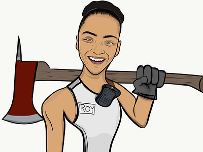 Vector Portraits - V Roy axe blaze fire fire woman firefighters fireman lady