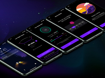 Rise Sleep Science behavior casestudy cognitive dark datavisualization dream educational health illustration ios mobile neon night onboarding science simple sleep ui ux wellness