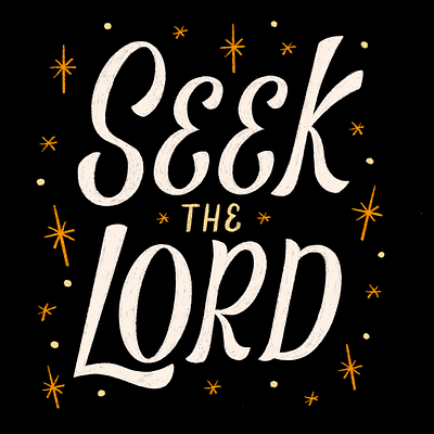 Psalm 34:4 hand lettering illustration jesus lettering lord seek seek the lord stars twinkle type typography