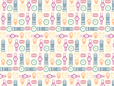 Clocks! ⏰ clean clocks colourful icons illustrator pattern pattern art pattern design vector vector art