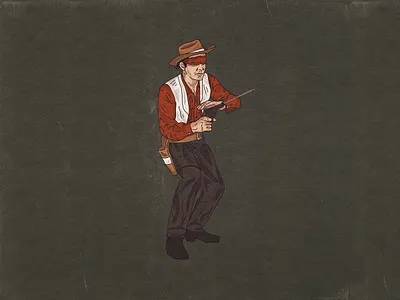 A Shot in the Dark cowboy custom design hand drawn handmade illustration t shirt vector vintage western