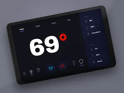 Smart Thermostat Interface mobile production smart thermostat smarthome tablet touchscreen ui ui design uiux
