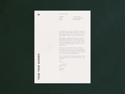 Tend Your Garden Letterhead garden letterhead logo pitch sans sprout type