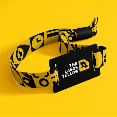 Wristband Mockup - The Lagos Yellow badge branding design lagos logo logomark mockup monogram typography