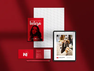 Rebranding Myriam Mendes Salon brand branding business card card design logo logodesign rebranding salon stationery symbol typography visual identity