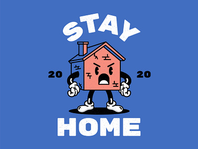 Stay Home blue cartoon character character design design drawing home house illustration illustrator quarentine stayhome type typoraphy work from home